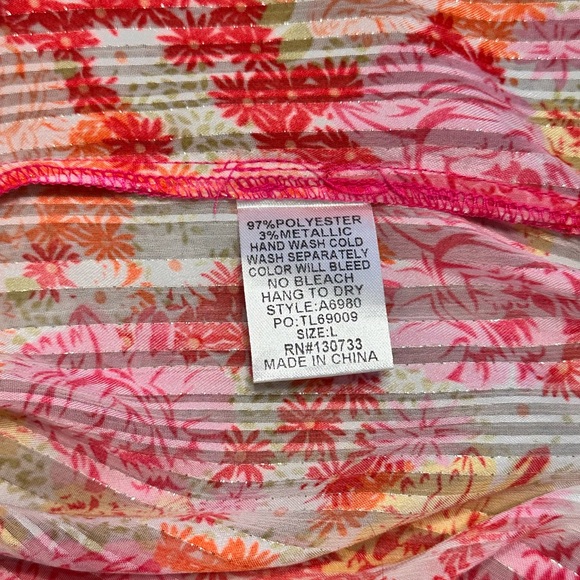 Umgee Pink and Orange Floral Off-Shoulder Blouse - Picture 11 of 11